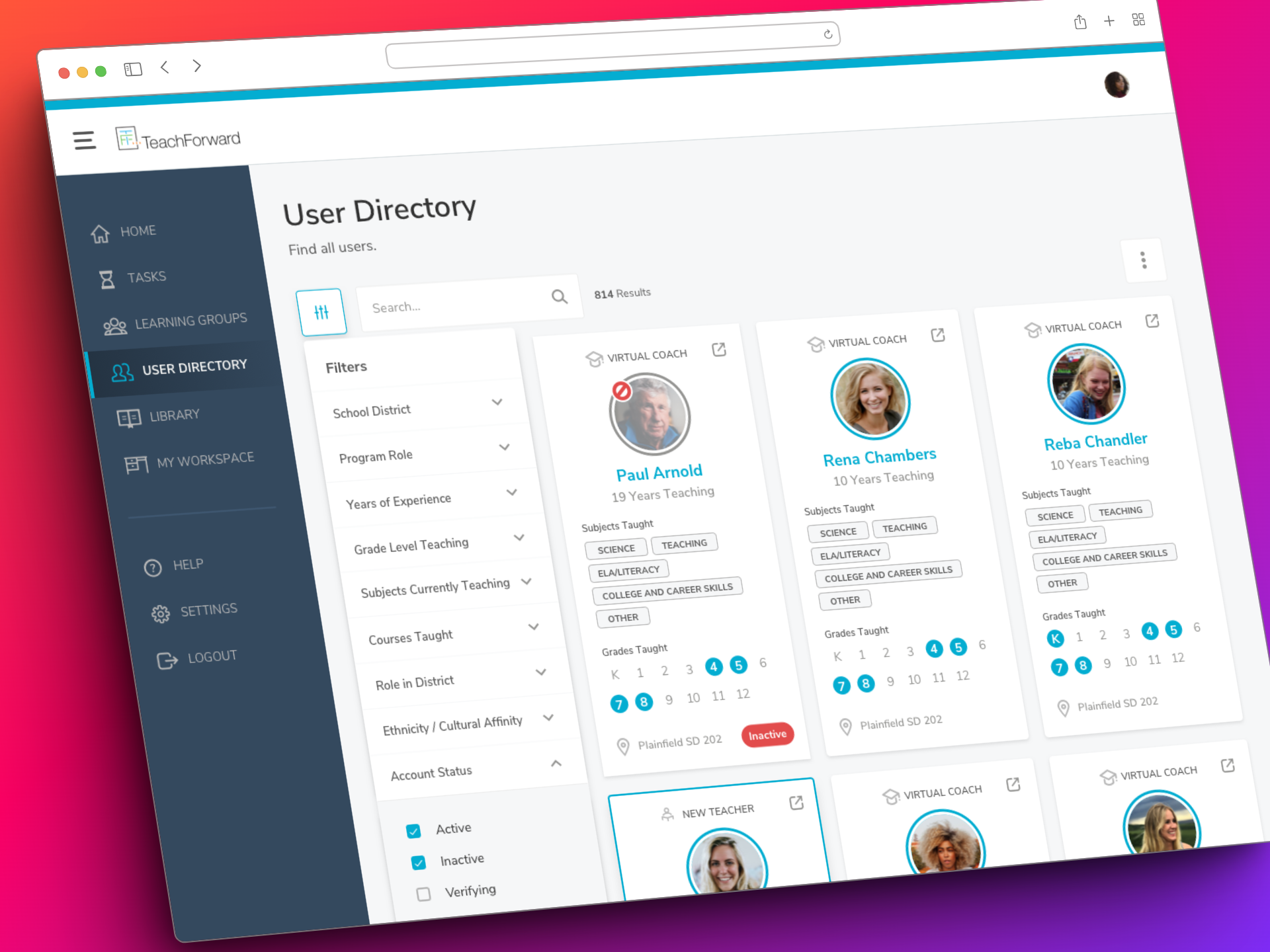User directory mockup